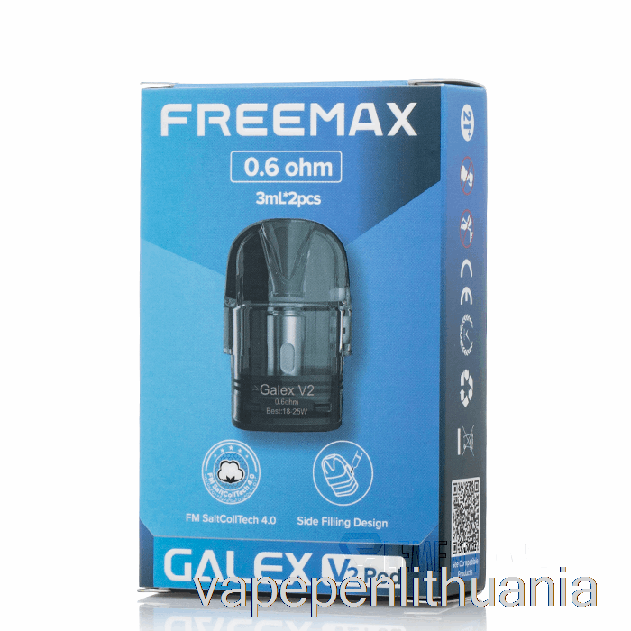 Freemax Galex V2 Pakaitiniai Pods 0,6ohm Galex V2 Pods Vape Skystis